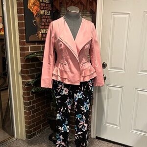 Lane Bryant Black Floral Pull-on Cropped Pants